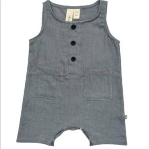 Kyte Baby Linen Romper in Dark Grey - 18-24 months
